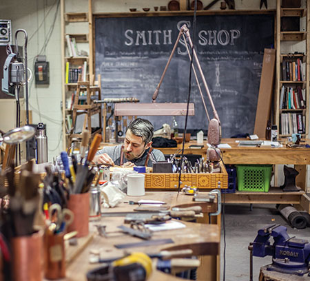 one business at Ponyride is a metalsmithing shop that refurbishes old sewing machines for the nonprofit organization that makes sleeping bag coats for the homeless.