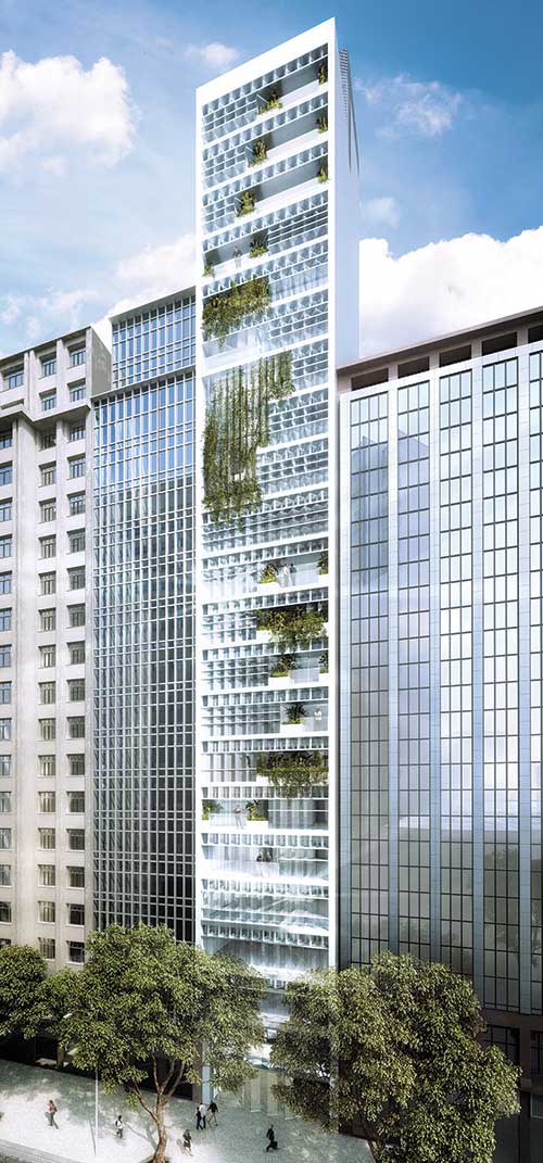 The building will be the first to use photovoltaic panels for its own electricity production.