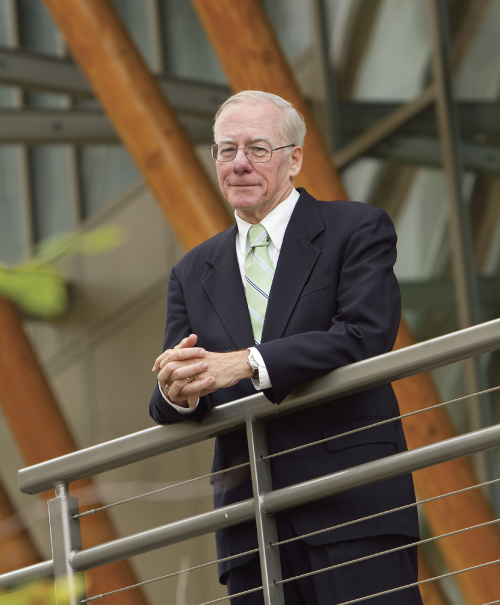 Dr. Cornelius B. Murphy, Jr., outside the Gateway Center at SUNY’s College of Environmental Science and Forestry.