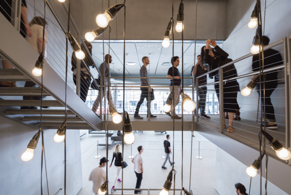 Lighting in a museum is a sensitive issue as the purpose is to display artworks in the best color rendering. Today the museum is lit with LED fixtures as opposed to incandescent lighting to avoid excessive energy consumption.